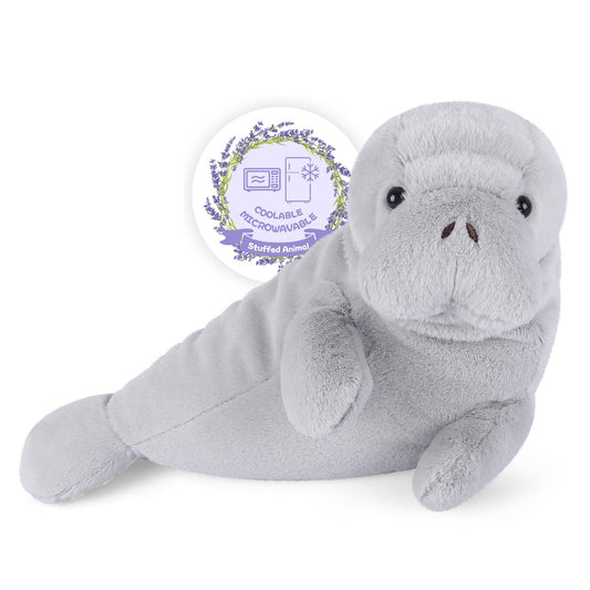 SuzziPals Bubble manatee plush close-up shows soft fabric and cozy warmth.