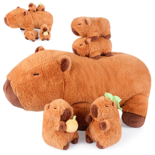 SuzziPals capybara mommy with babies inside offers cozy bonding and imaginative play.