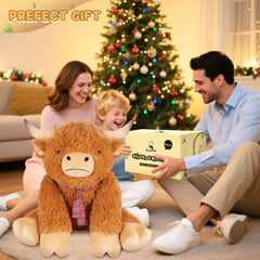 SuzziPals Highland cow plush gift box ready for birthdays.