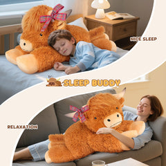 SuzziPals kawaii Highland cow plush face for cute decor.