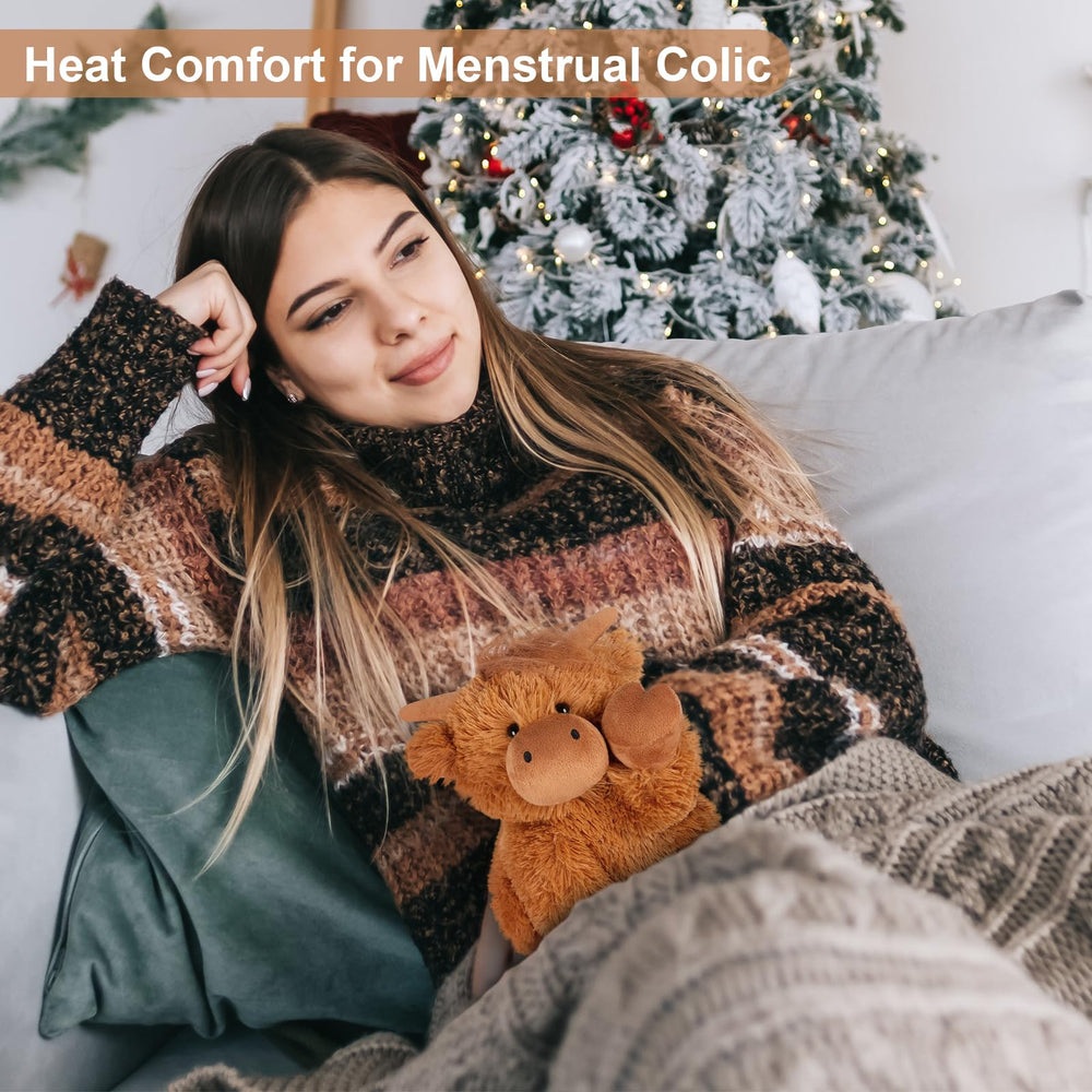 Kid-friendly heating plush from SuzziPals Highland Cow