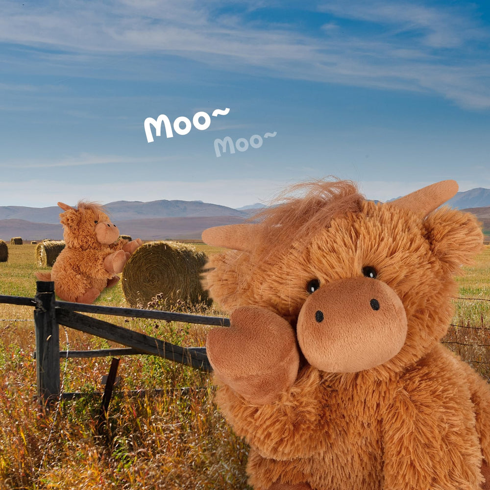 Pose ready to hug as a gift from SuzziPals Highland Cow