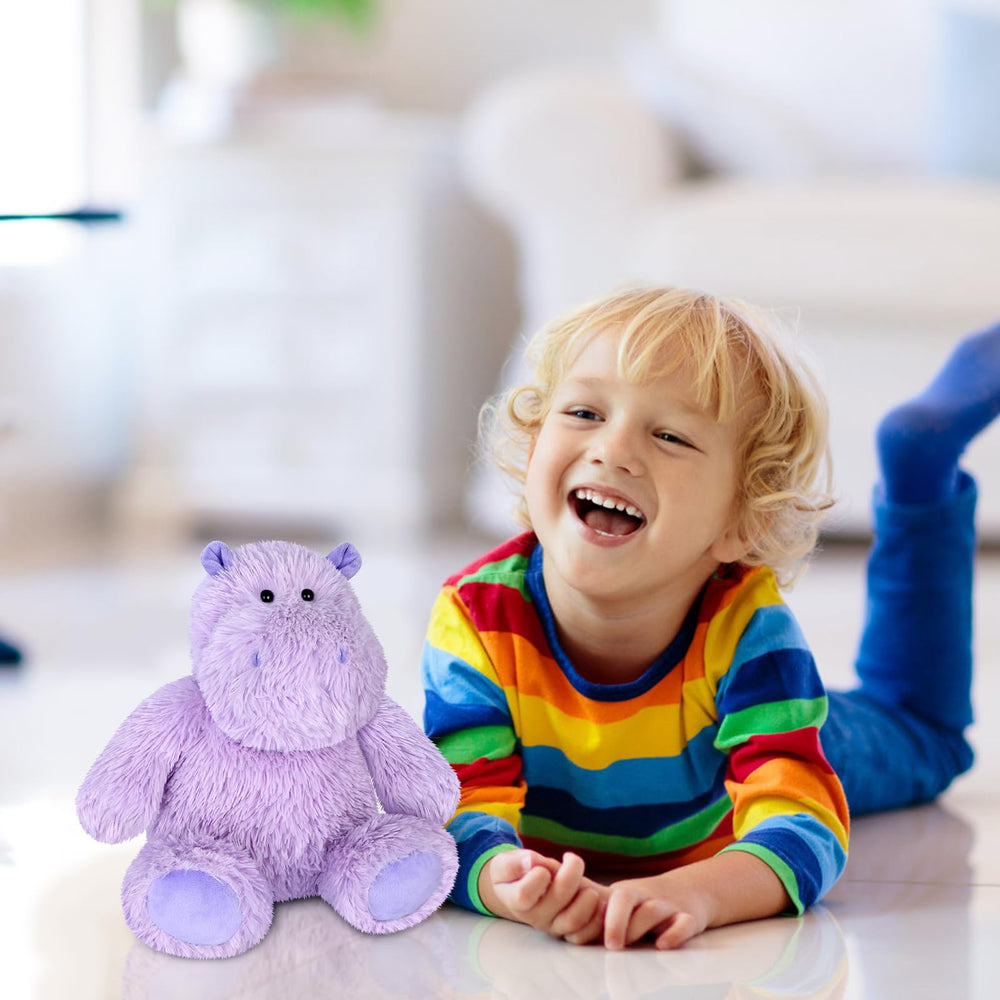 SuzziPals hippo plush shown as kid and adult friendly decor