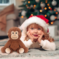 SuzziPals Monkey plush serves as a bedtime companion for calm evenings.