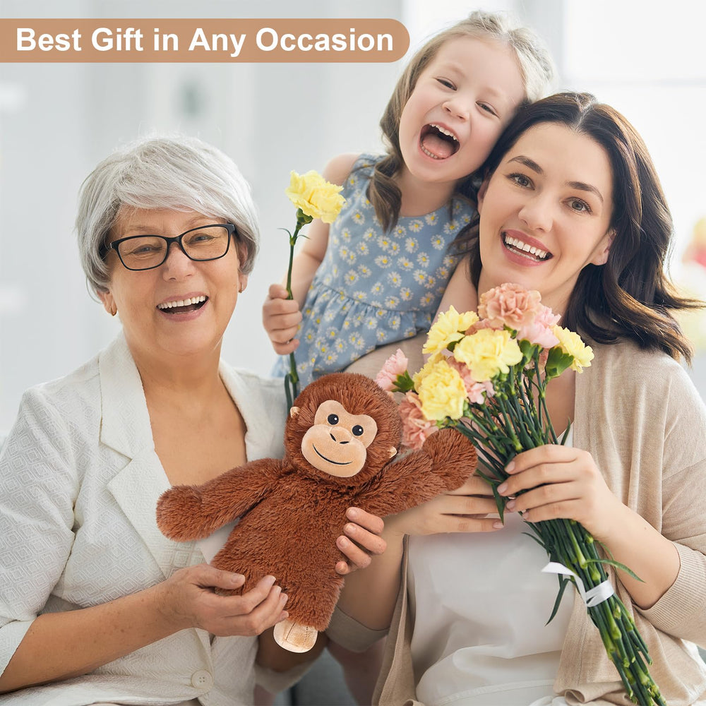 SuzziPals Travel-friendly monkey plush brings comfort on the go.