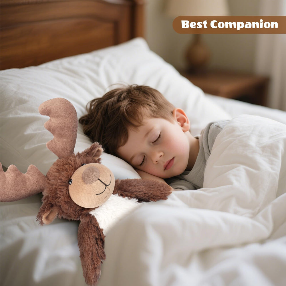 SuzziPals Moose plush adds cozy charm to a bedroom