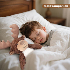 SuzziPals Moose plush adds cozy charm to a bedroom