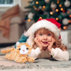SuzziPals orange cat plush travels easily for on‑the‑go comfort.