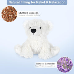 SuzziPals polar bear heated pad provides 20 minutes of soothing warmth.