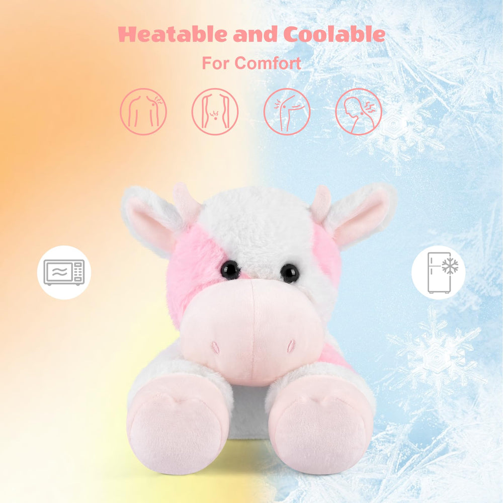 SuzziPals Strawberry Cow Plush with lavender scent fosters relaxation.