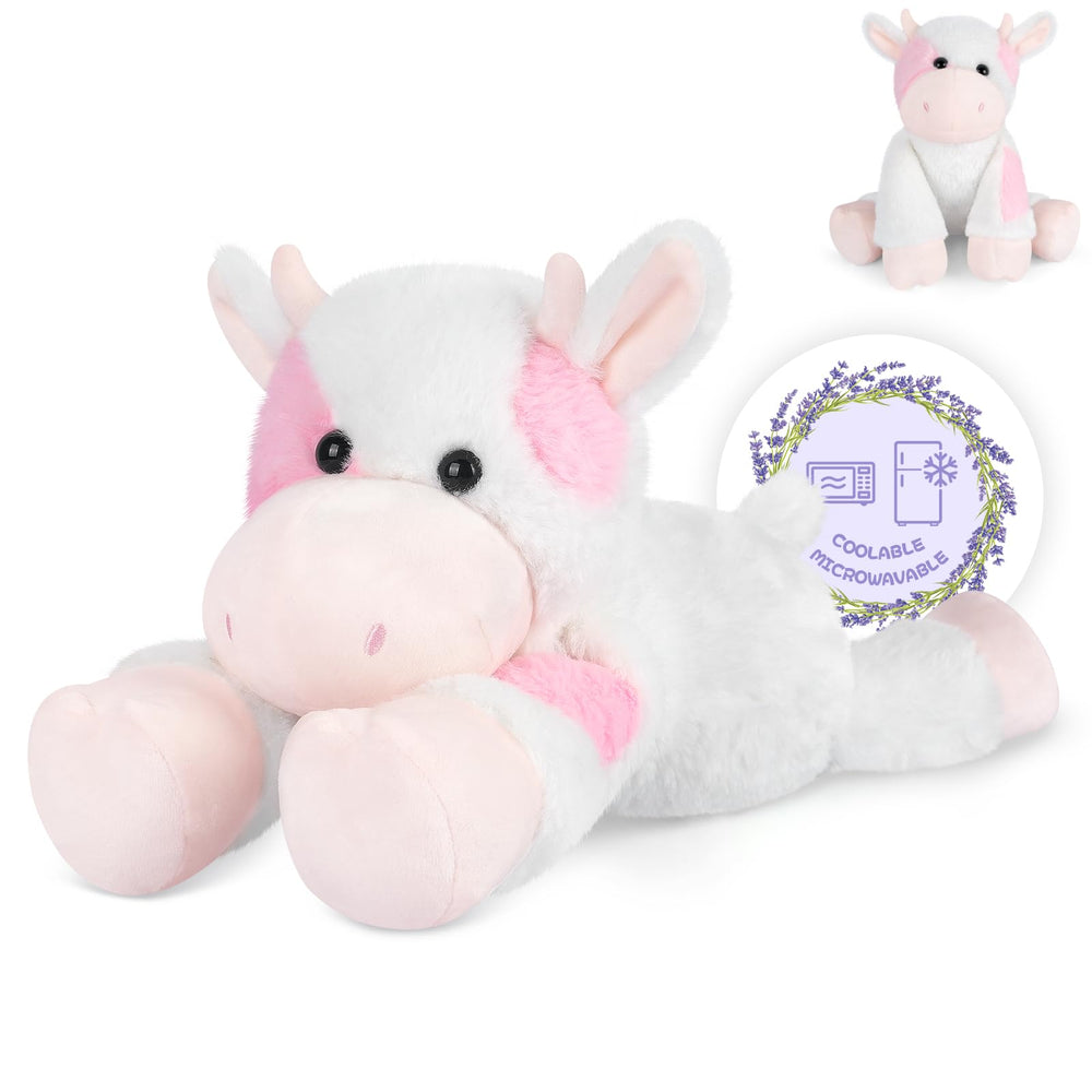 SuzziPals Strawberry Cow Plush shows soft fabric for cozy hugs.