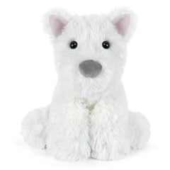 SuzziPals Westie plush heat pad front view for cozy warmth