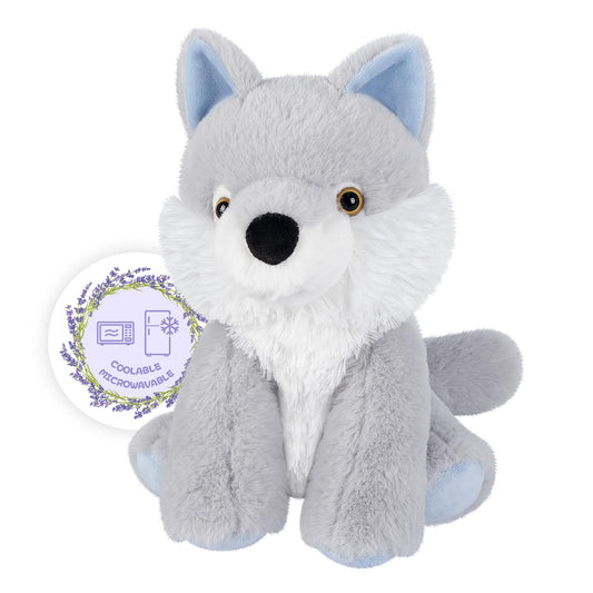 SuzziPals Wolf plush closeup showing ultra-soft fabric for cuddling