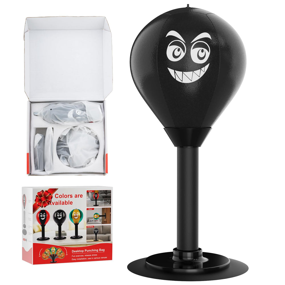 SVANE desktop punching bag with suction on desk for quick stress relief and focus.
