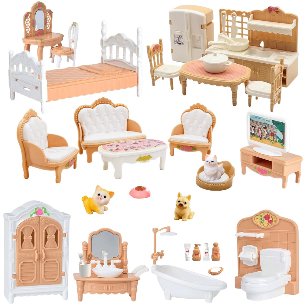 SwankyStyle 36Pcs kitchen miniatures for immersive dollhouse play
