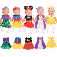 Sweet Dolly baby doll clothes set, front view, versatile outfits for 15-18 inch dolls.