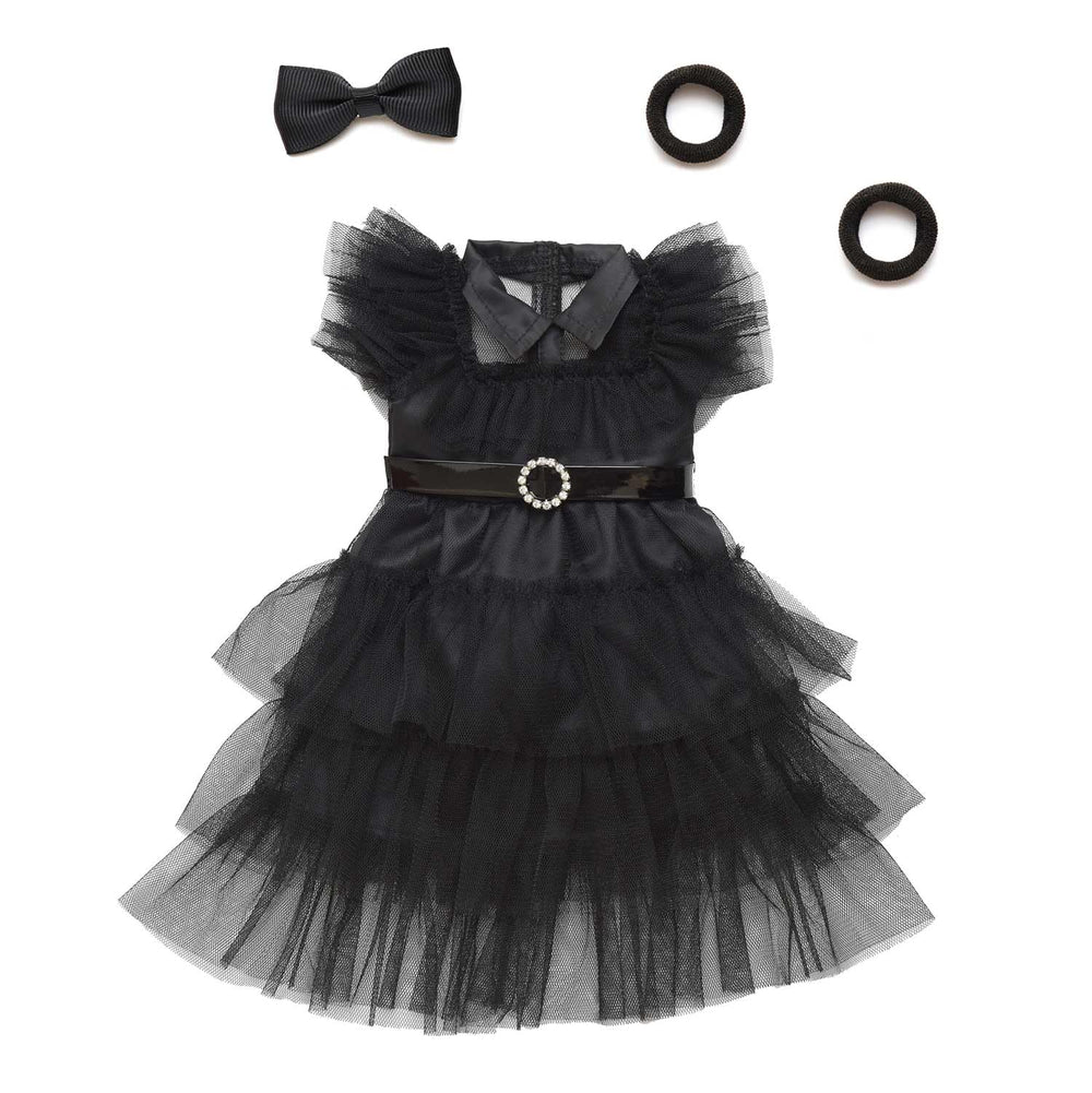 Sweet Dolly black bow hairpin enhances hairstyle and finish