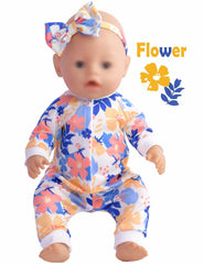 Sweet Dolly butterflies pattern jumpsuit brings whimsy to pretend care routines.