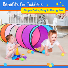 SweHouse rainbow colors tunnel interior invites toddlers to explore and build motor skills