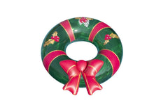 Swimline Christmas Wreath Ring with a 3D bow for head support and style.