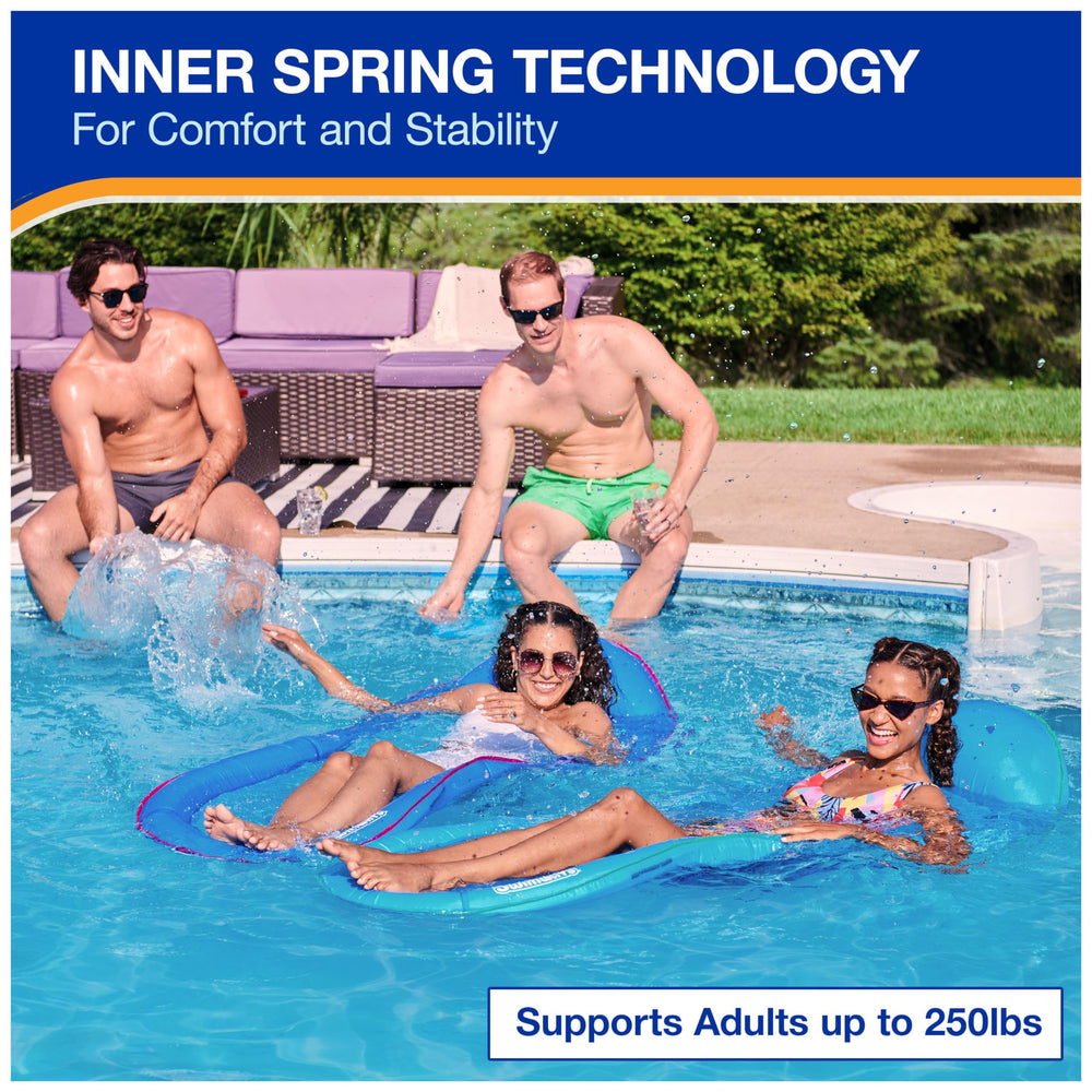 SwimWays Hyper-Flate valve enables fast, easy inflation for quick setup.