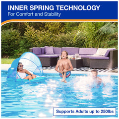 SwimWays Spring Float Recliner built-in cup holder for drinks on water