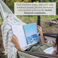 Switch Research Emotions Journal side view with textured cover for tactile appeal.