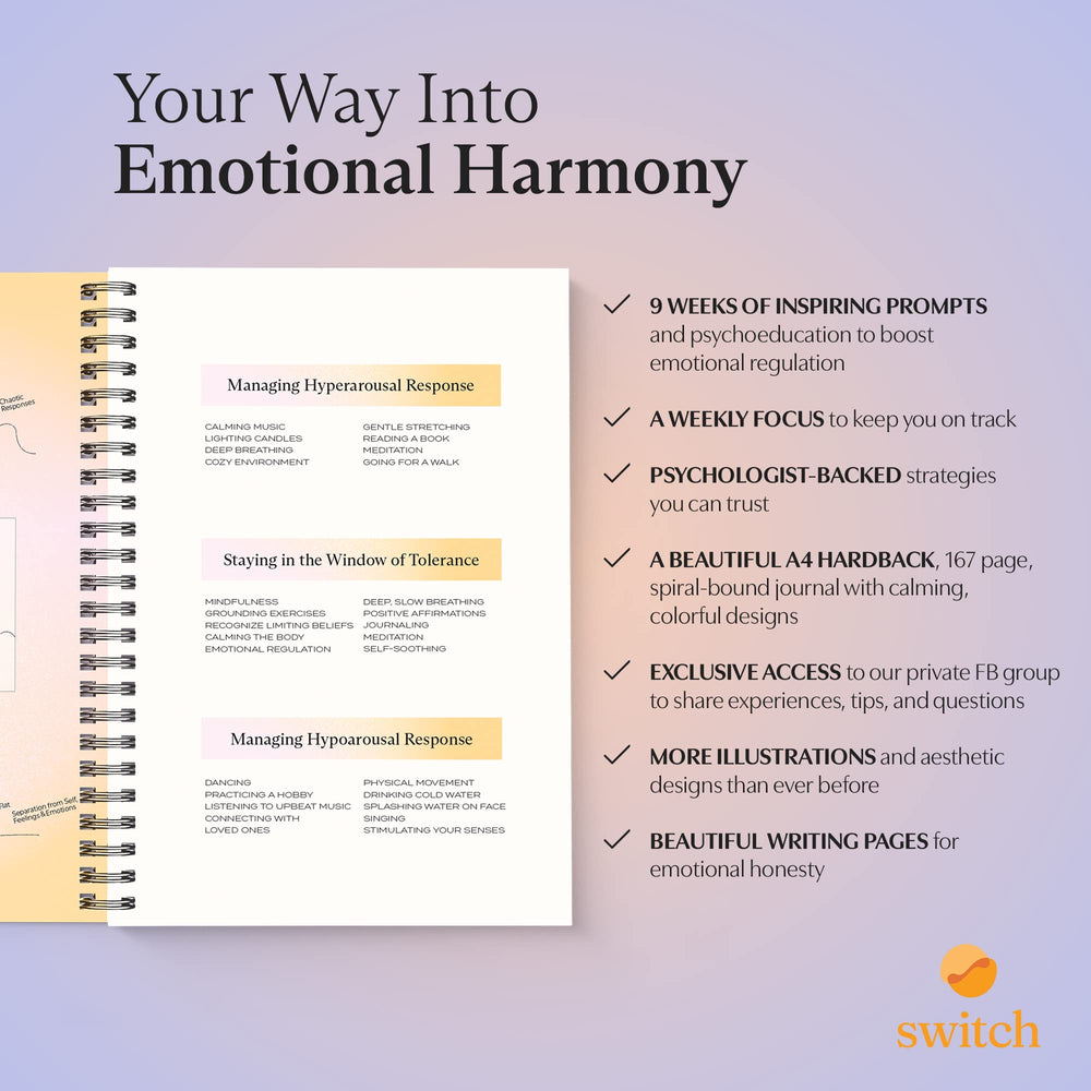 Switch Research Emotions Journal undated pages offer flexible use for any schedule.