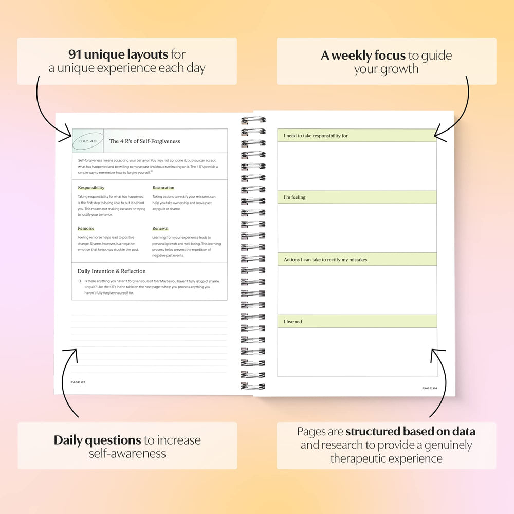 Switch Research Self-Love Journal mindfulness exercise section encourages calm focus