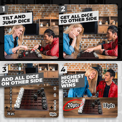 SWOOC Dittle Dice Battle two-player face-off with dice leaping across the board.