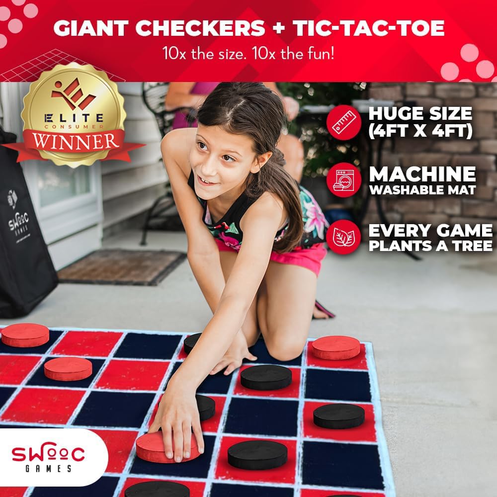 SWOOC Games life-size tic-tac-toe toss on outdoor mat