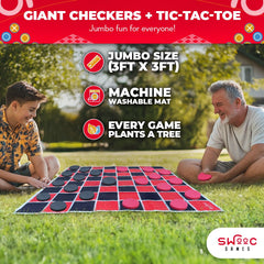 SWOOC Games Tic Tac Toss side shown for life-size Xs and Os