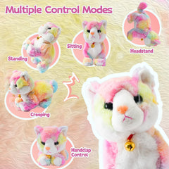 SWTOIPIG plush kitten responds to taps and handclaps for fun