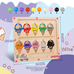 Syahro magnetic stick in action helps kids attract beads with precision and focus.