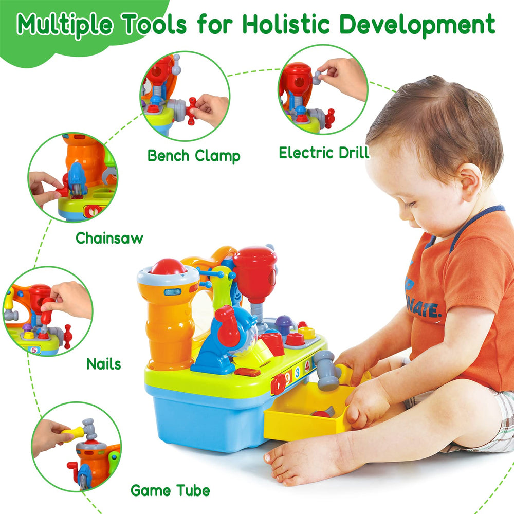SYAOMUNLY LED light panel and sounds enhance interactive learning and attention.