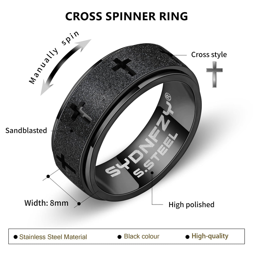 SYDNFZY Anxiety Spinner Ring side detail showing the textured finish.