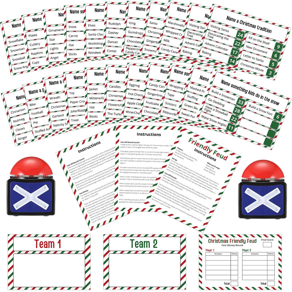 Syhood Christmas Feud game set enhances festive gatherings with ready-to-go cards.