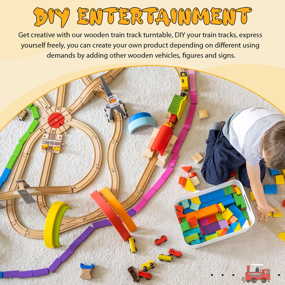 Syhood imaginative railway designs with turntable foster creative storytelling and DIY layouts