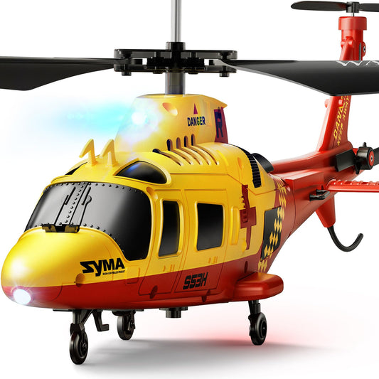 SYMA S53H rescue design in flight for immersive rescue-themed play