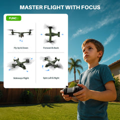 SYMA X550 dual-speed control suits indoor training and outdoor adventures.