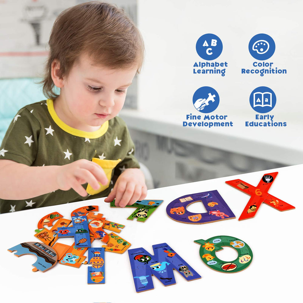 Synarry alphabet learning toy stored in a charming cartoon box.