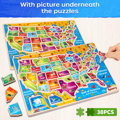 SYNARRY colorful wooden puzzle pieces engage visual learning with a durable finish.