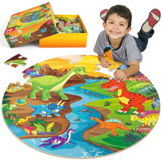 SYNARRY floor puzzle with Brachiosaurus boosts imagination and fine motor skills.