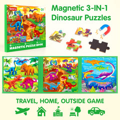 Synarry dinosaur puzzles compact travel book keeps kids busy in cars.