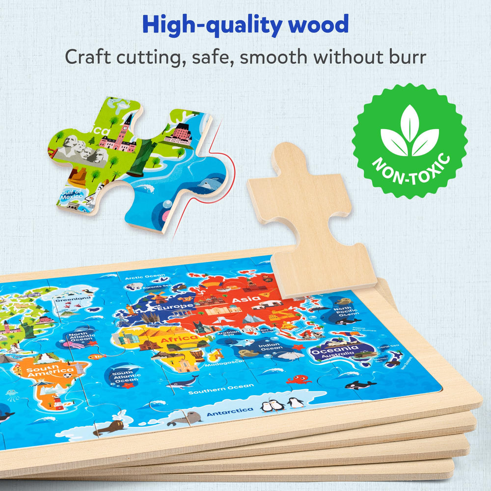 SYNARRY Earth wooden puzzle pieces to introduce the planet concept