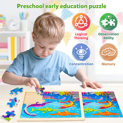SYNARRY wooden frame keeps pieces in place for focused play sessions.