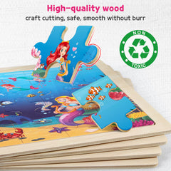 SYNARRY Flower Fairy puzzle wood set encourages color recognition and focus.