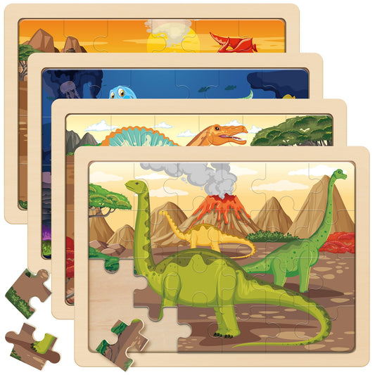 SYNARRY large dinosaur puzzle box front view with four themes for imaginative play.