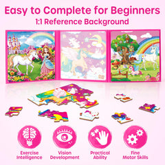 SYNARRY 6.9-inch completed puzzles are easy for small hands to manage.