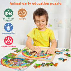 SYNARRY smooth-edged wooden pieces ensure safe play for little hands.